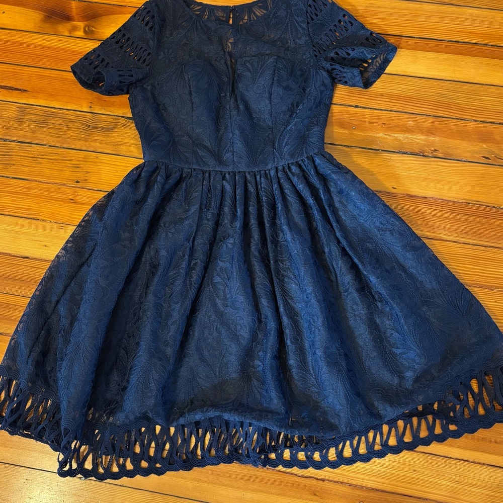 Chi Chi London Navy Lace Dress
